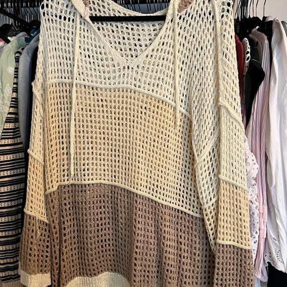 POL Sweaters - POL Cream and Black Knit Sweater